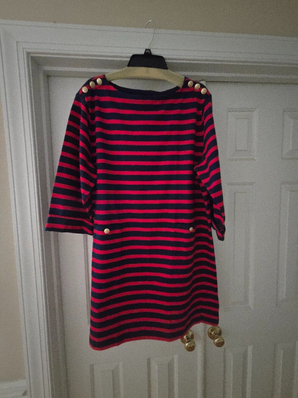 J.Crew Mariner cloth shirt-dress with gold buttons - XXL